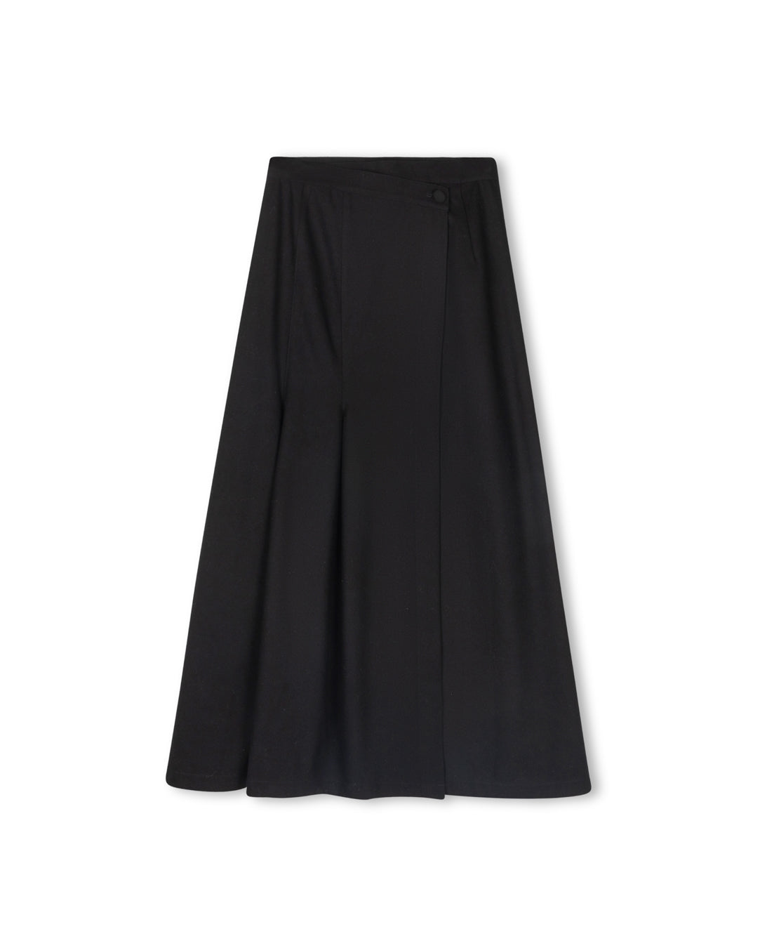 Side Pleated Wool Wrap Skirt