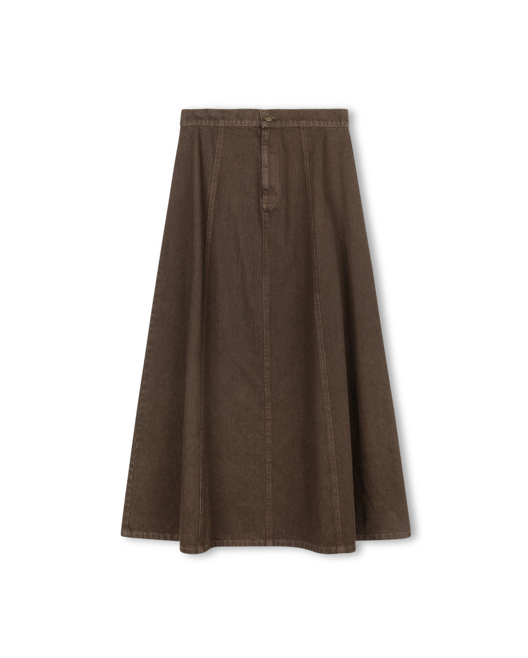A-Line Seam Detailed Denim Skirt