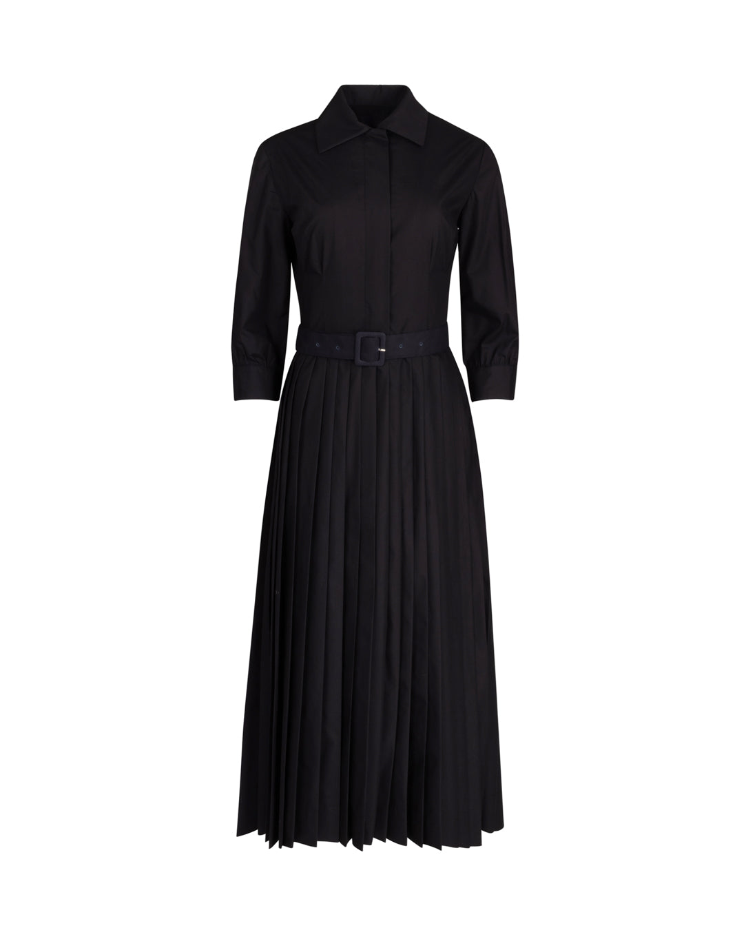 Pleated Button Up Printed Dress
