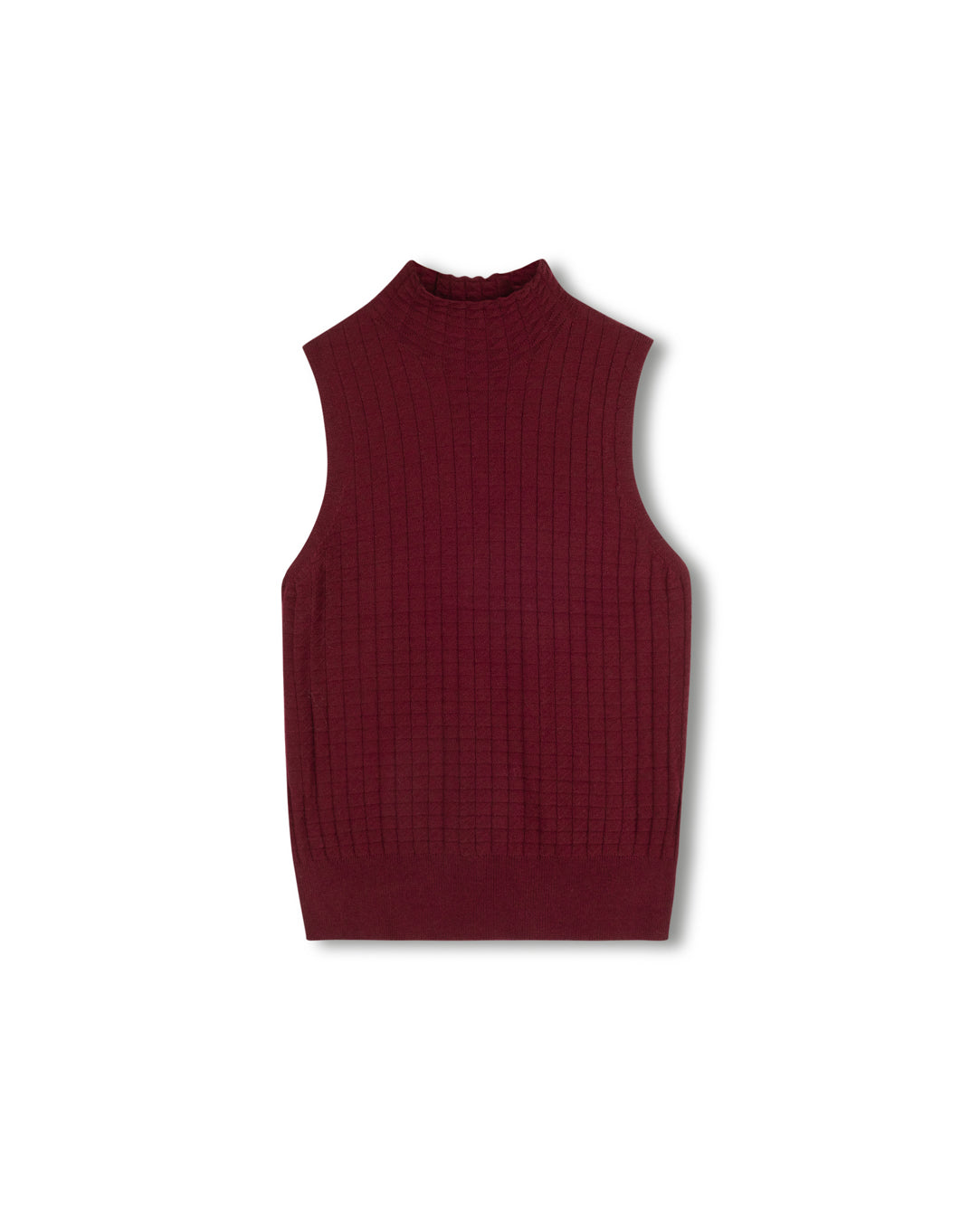 Delray Textured Knit Sleevless Mock Neck