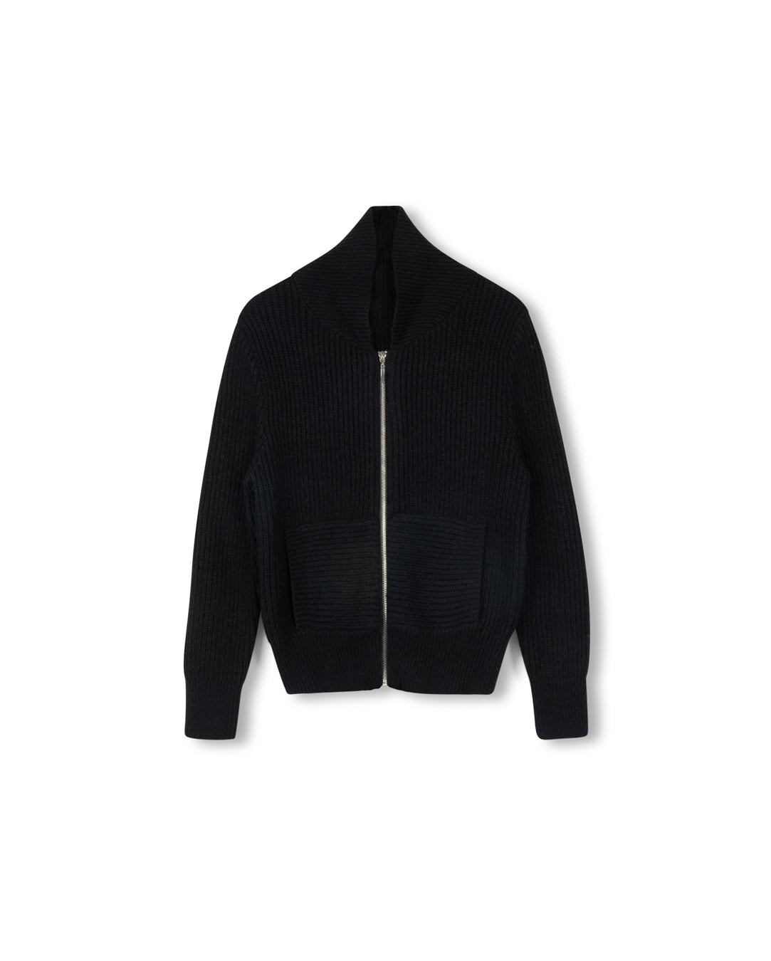 Puff Pocket Zip Up Sweater