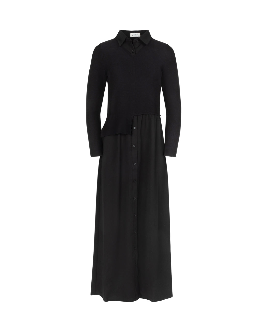 Knit And Silk Shirt Dress