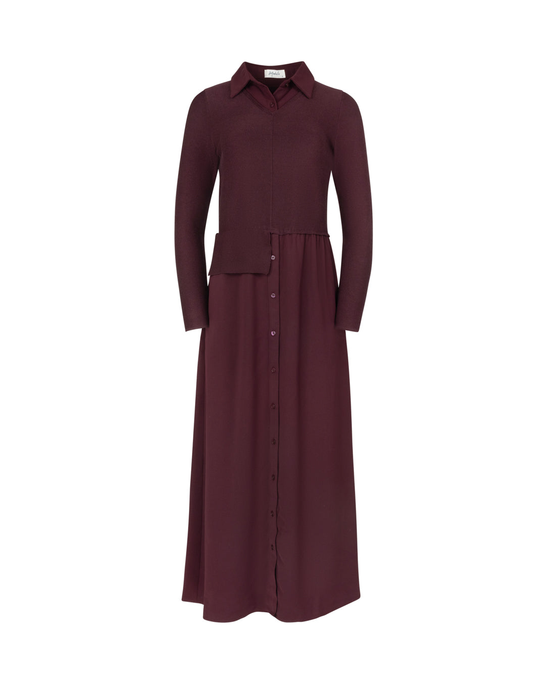 Knit And Silk Shirt Dress