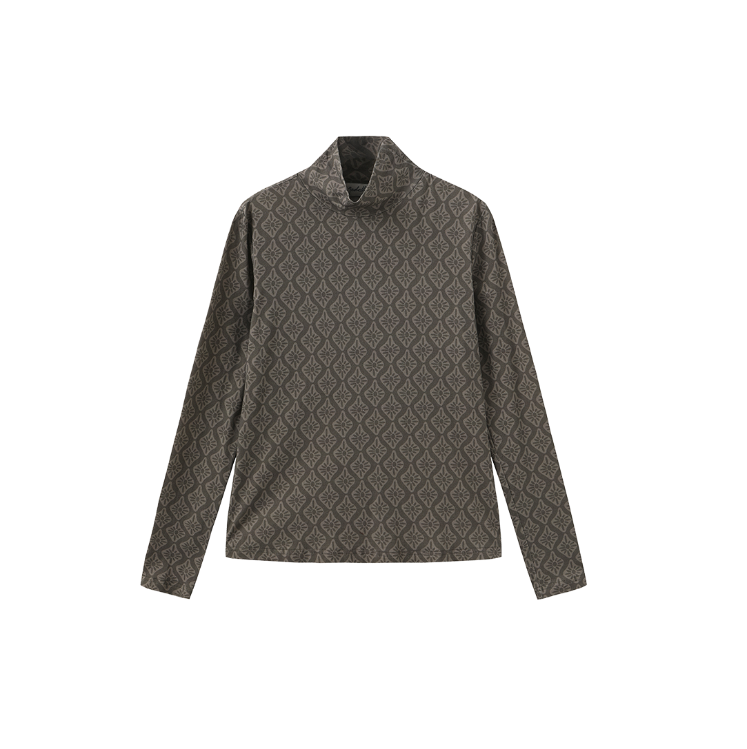 Modal Printed Turtleneck