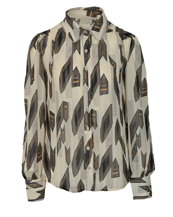 Sheer Trimmed Blouse