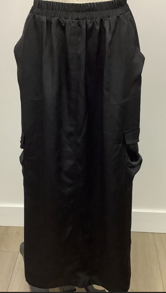 Silk Patched Maxi Skirt