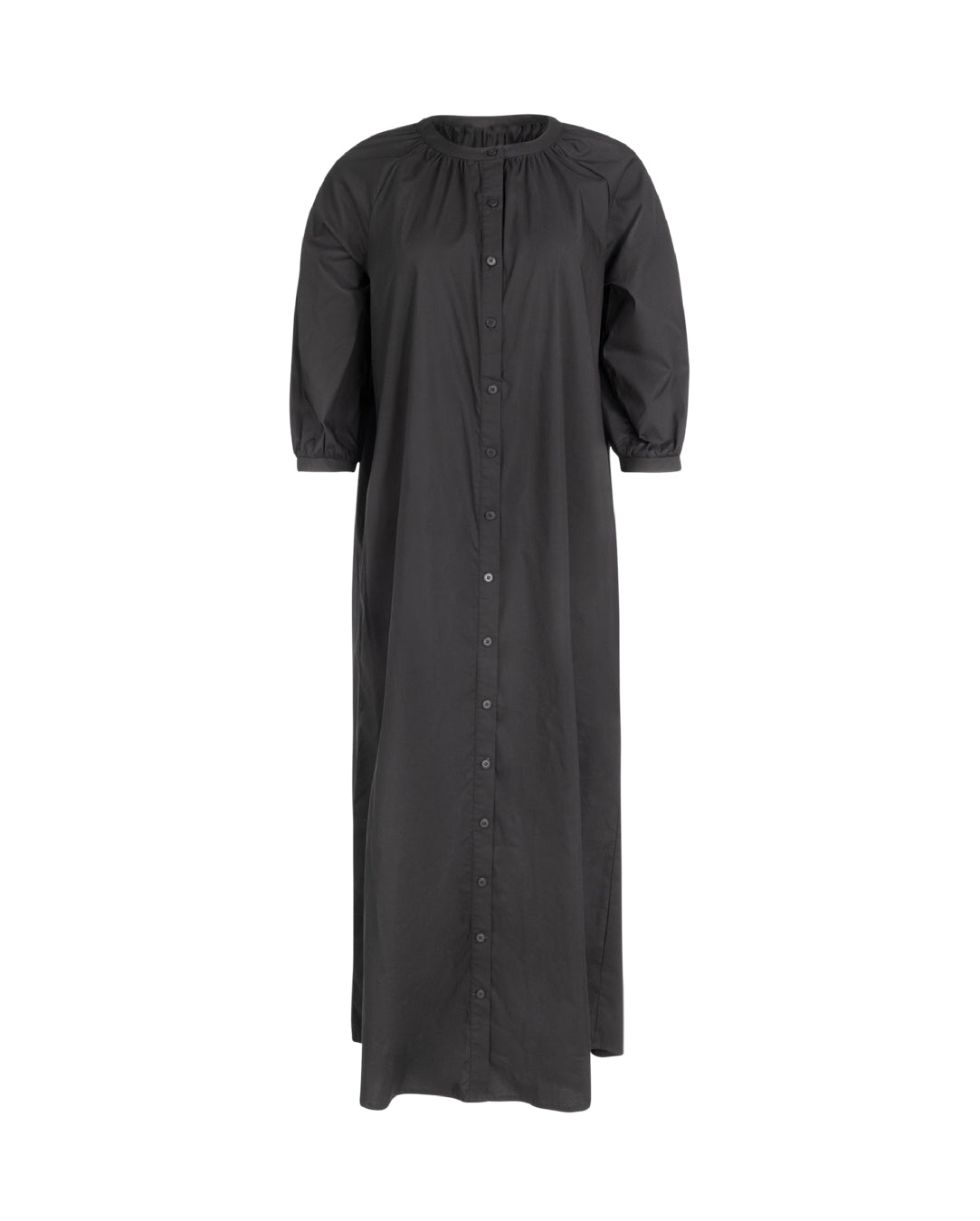 Bubble Sleeve Button Down Dress