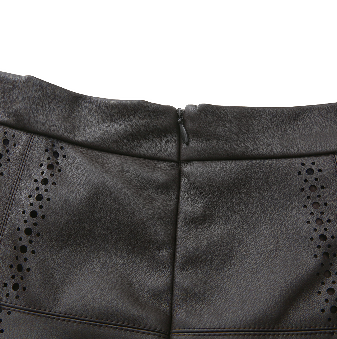 Dotted Leather Maxi Skirt