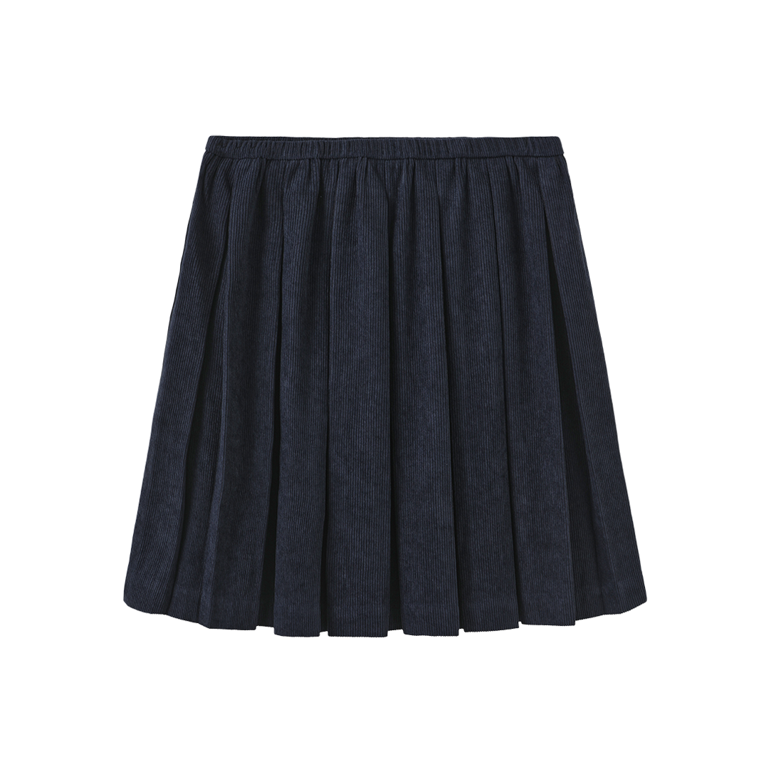 Corduroy Pleated Pull On Skirt