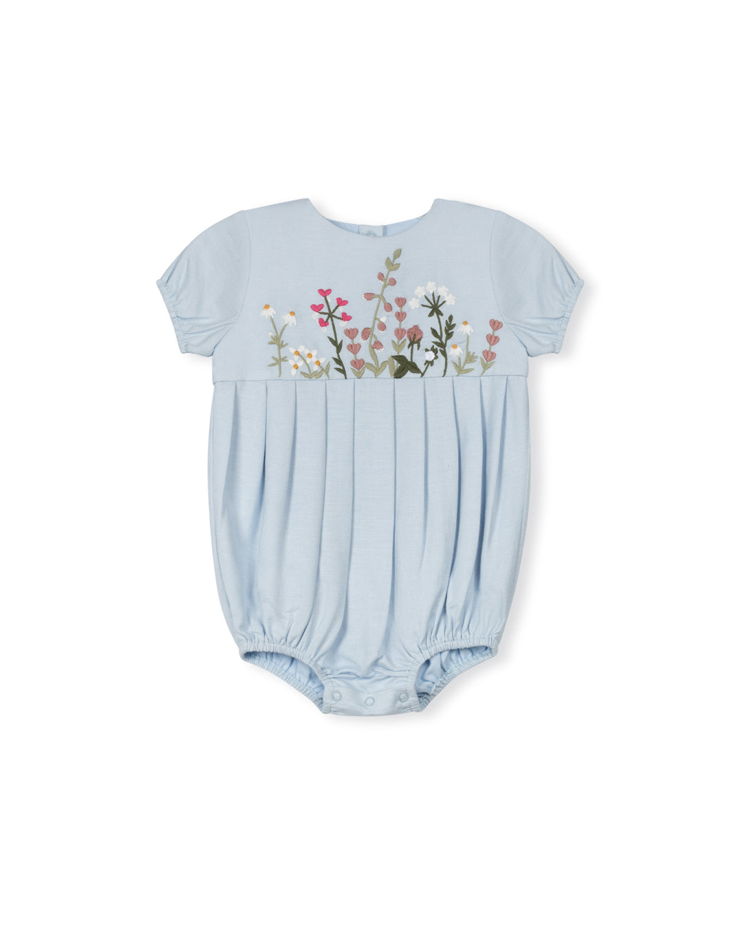 Stacy High Waisted Floral Embroidery Romper