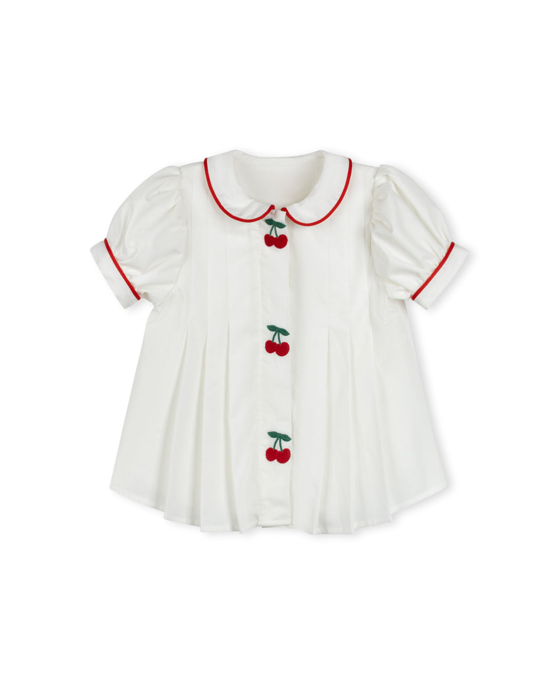 Tessa Embroidered Cherry Pleated Blouse