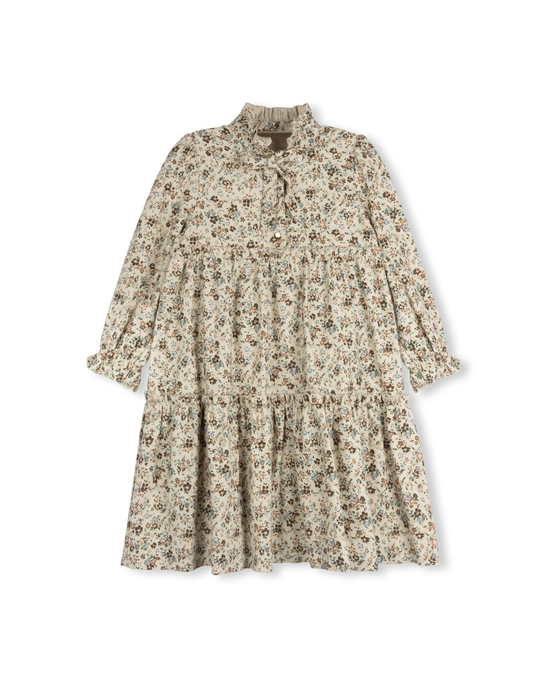 Rote Floral Print High Waisted Tiered Dress