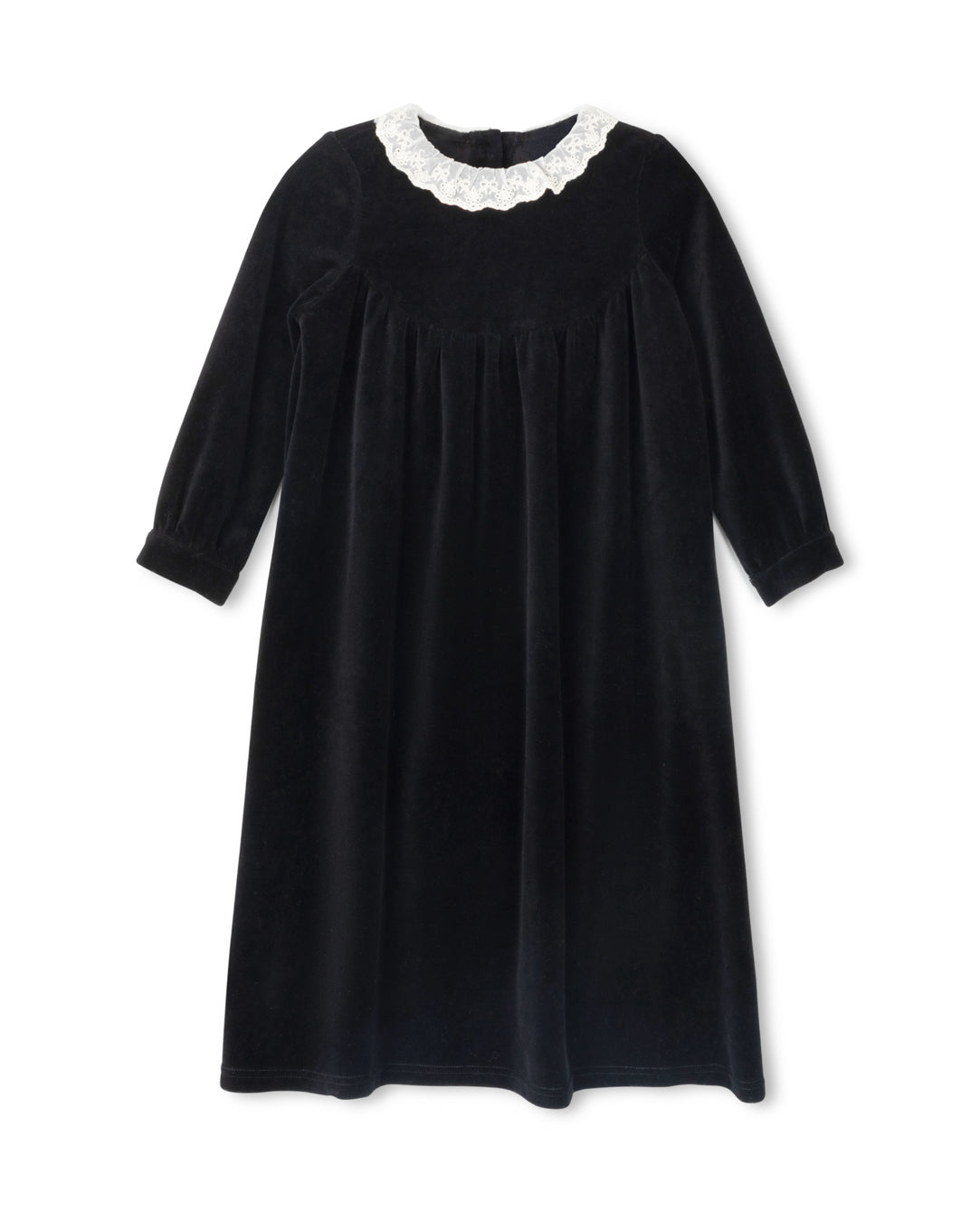 Lace Collar Velour Robe