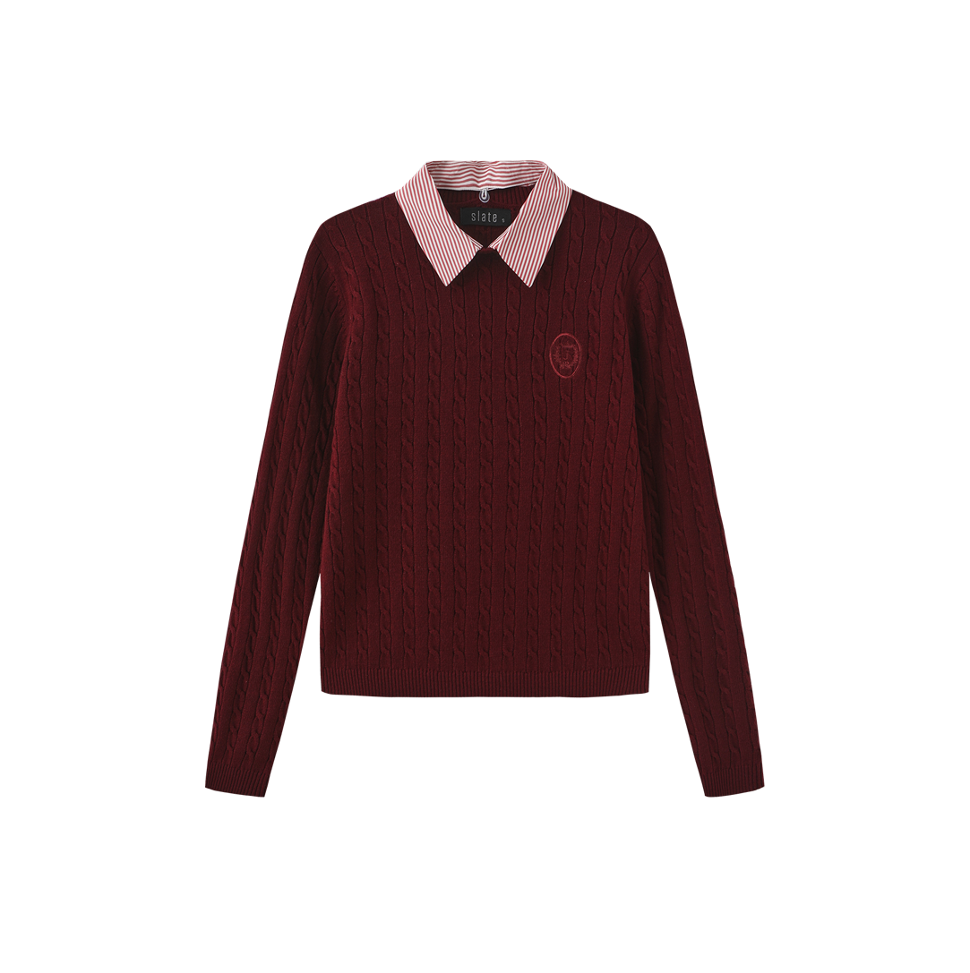 Removable Collar Knit Sweater