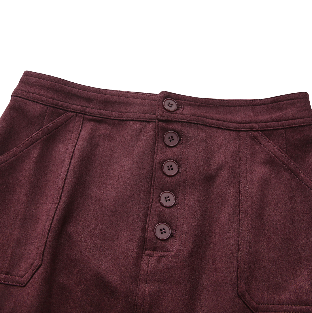 Suede Straight Skirt