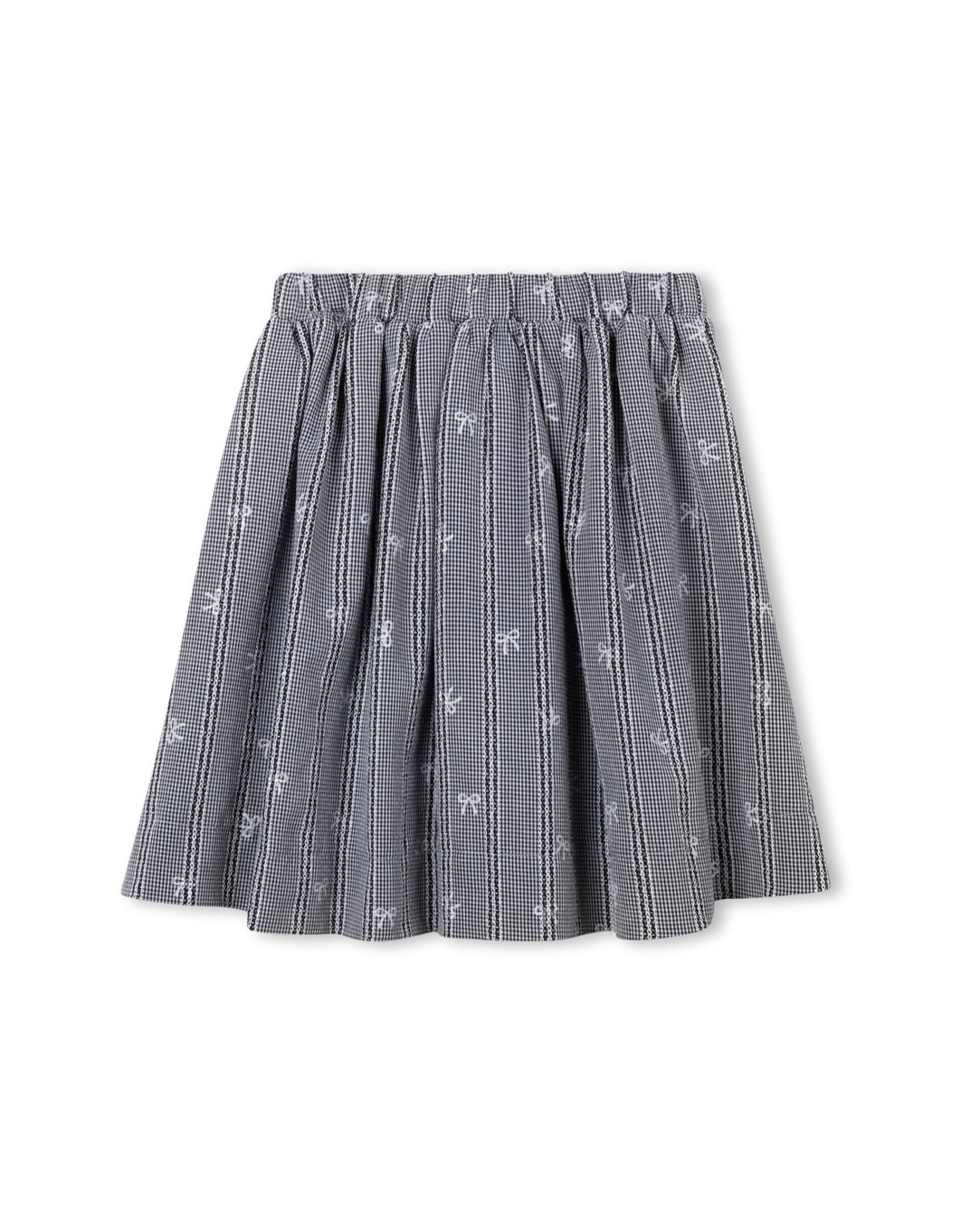 Checked And Bow Scattered Skirt