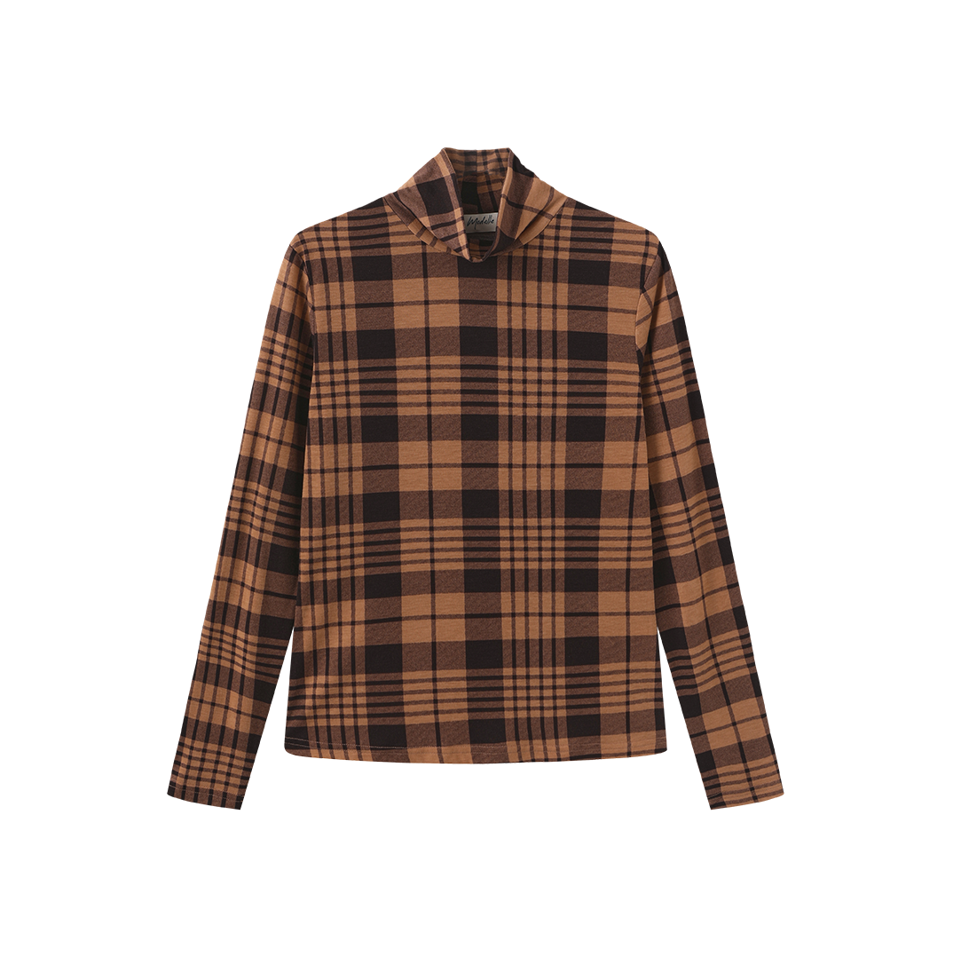 Plaid Fitted Turtlenecks