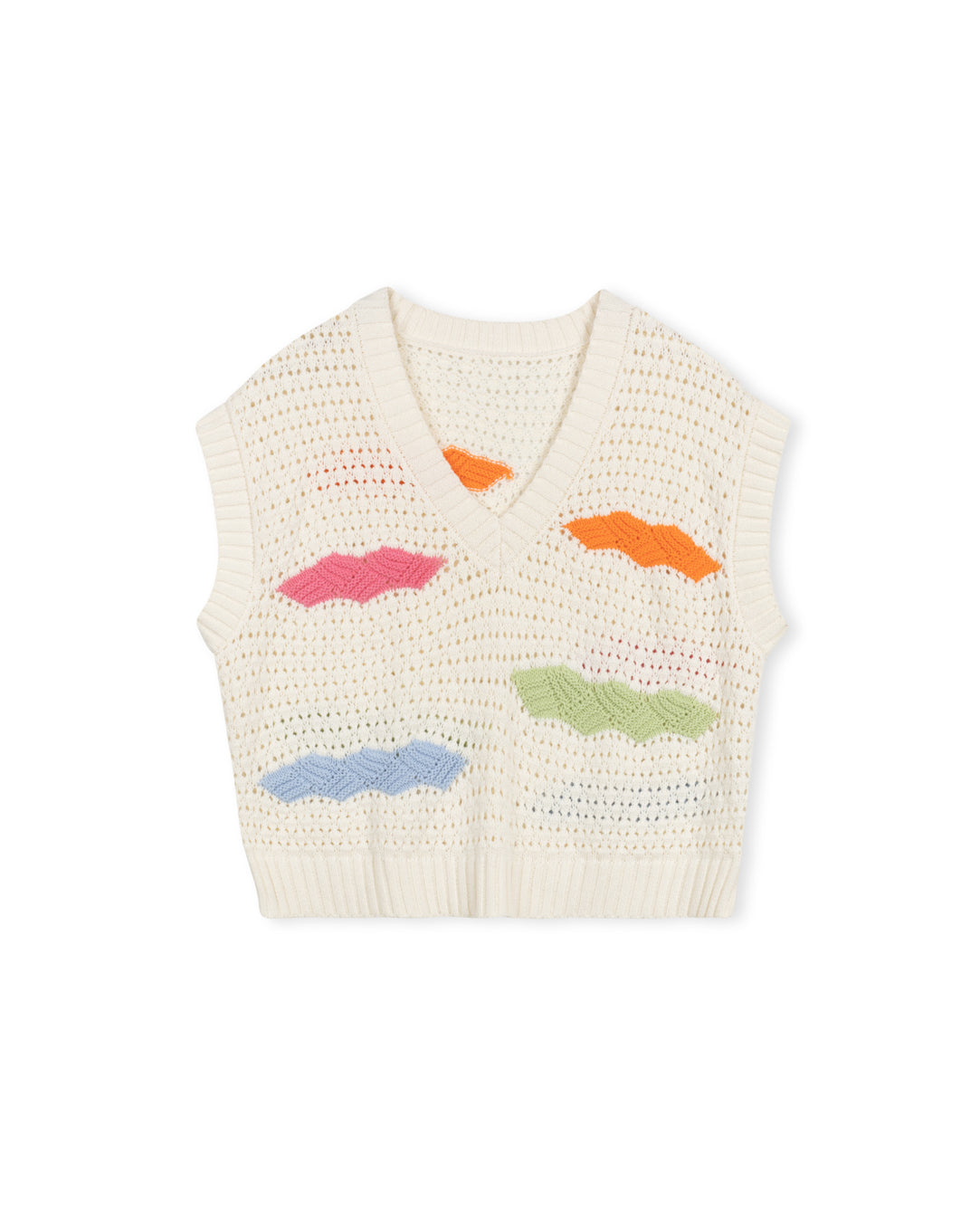 Color Knit Cable Vest