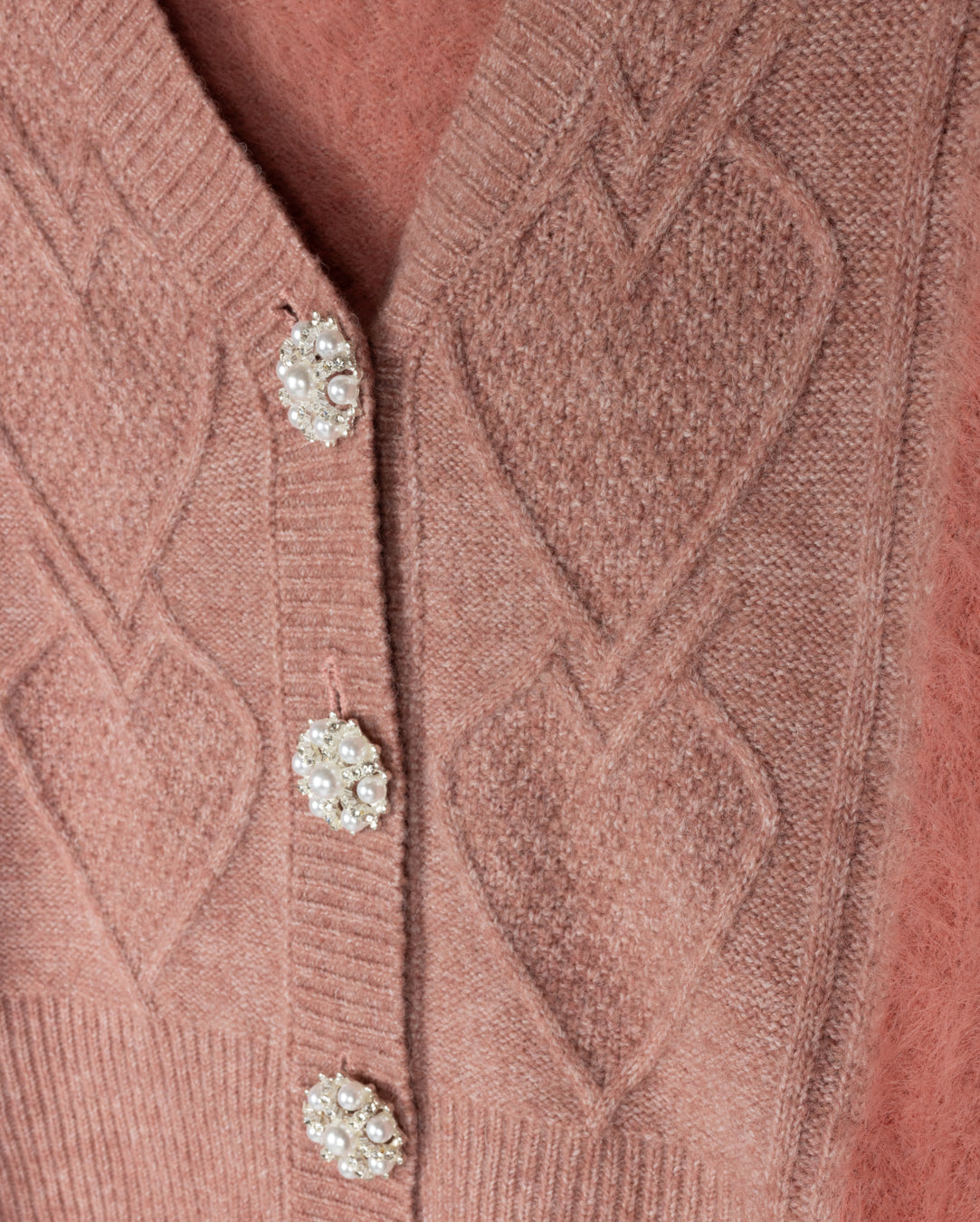 Mohair And Rib Cardigan W-21458