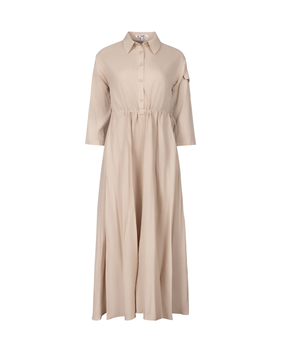 Elastic Pull Waist Maxi Dress