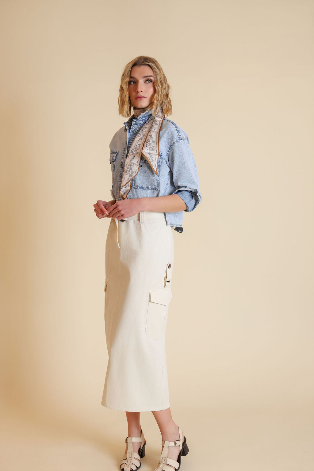 Large Pockets Denim Shirt - Junees