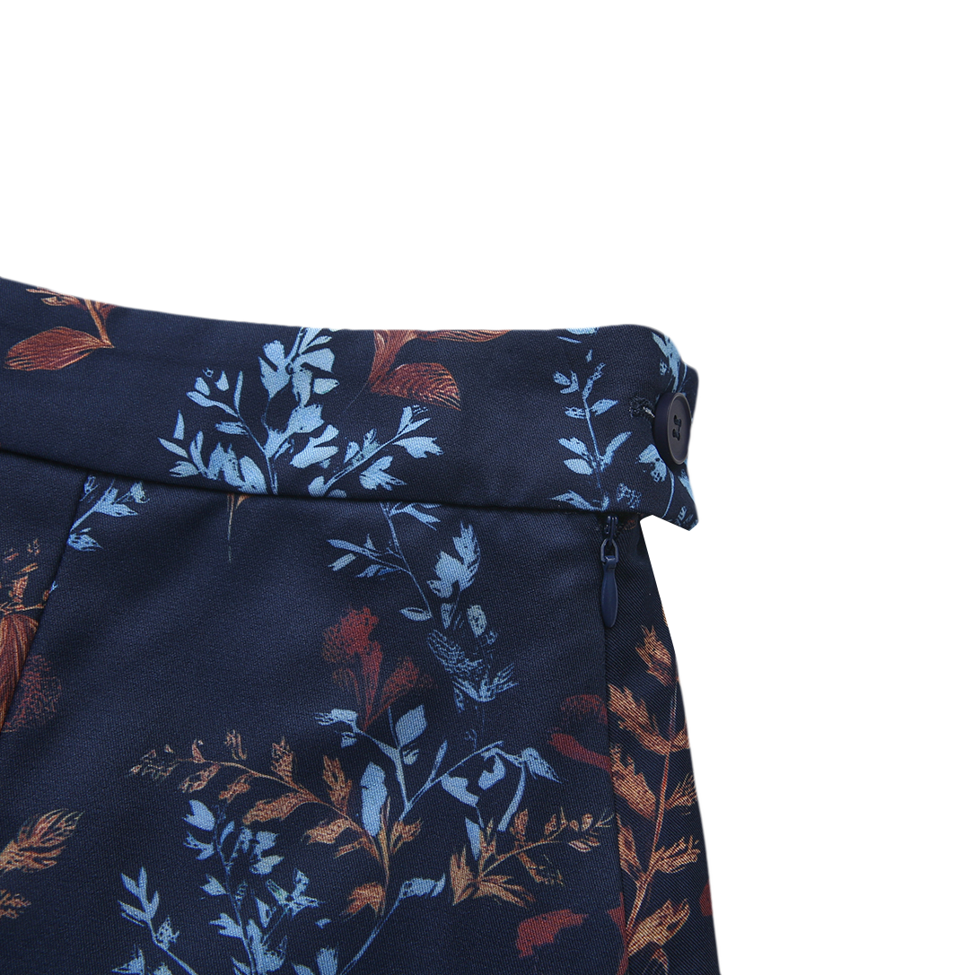 Half Pleat Floral Skirt