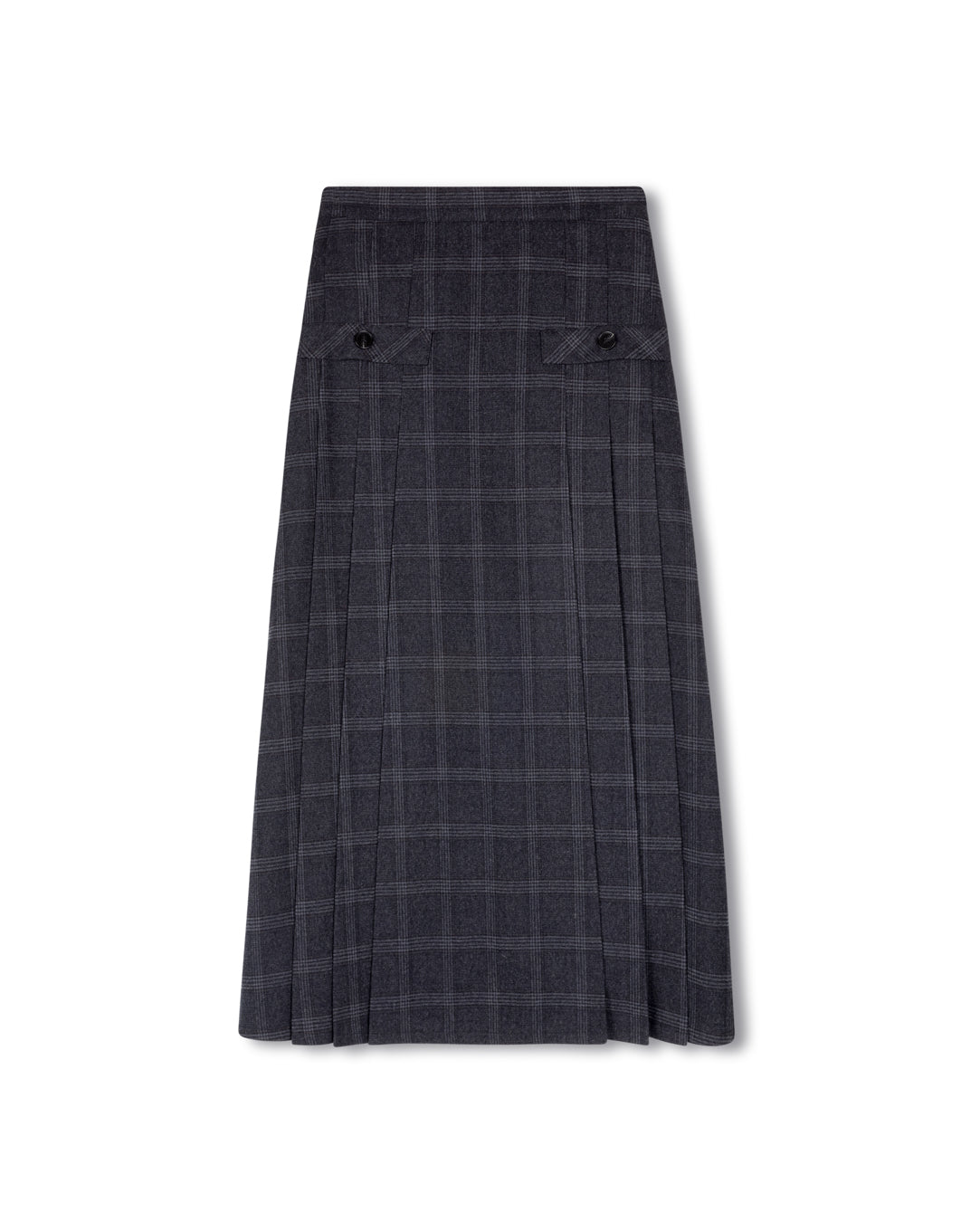 Wool Below Pocket Pleated Skirt