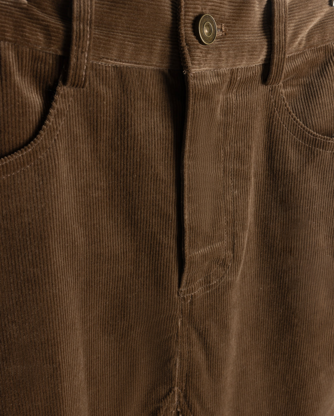 Faint Corduroy Fringe Hem Skirt