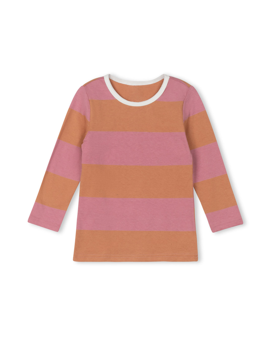 Wide Striped Neck Trim T-shirt