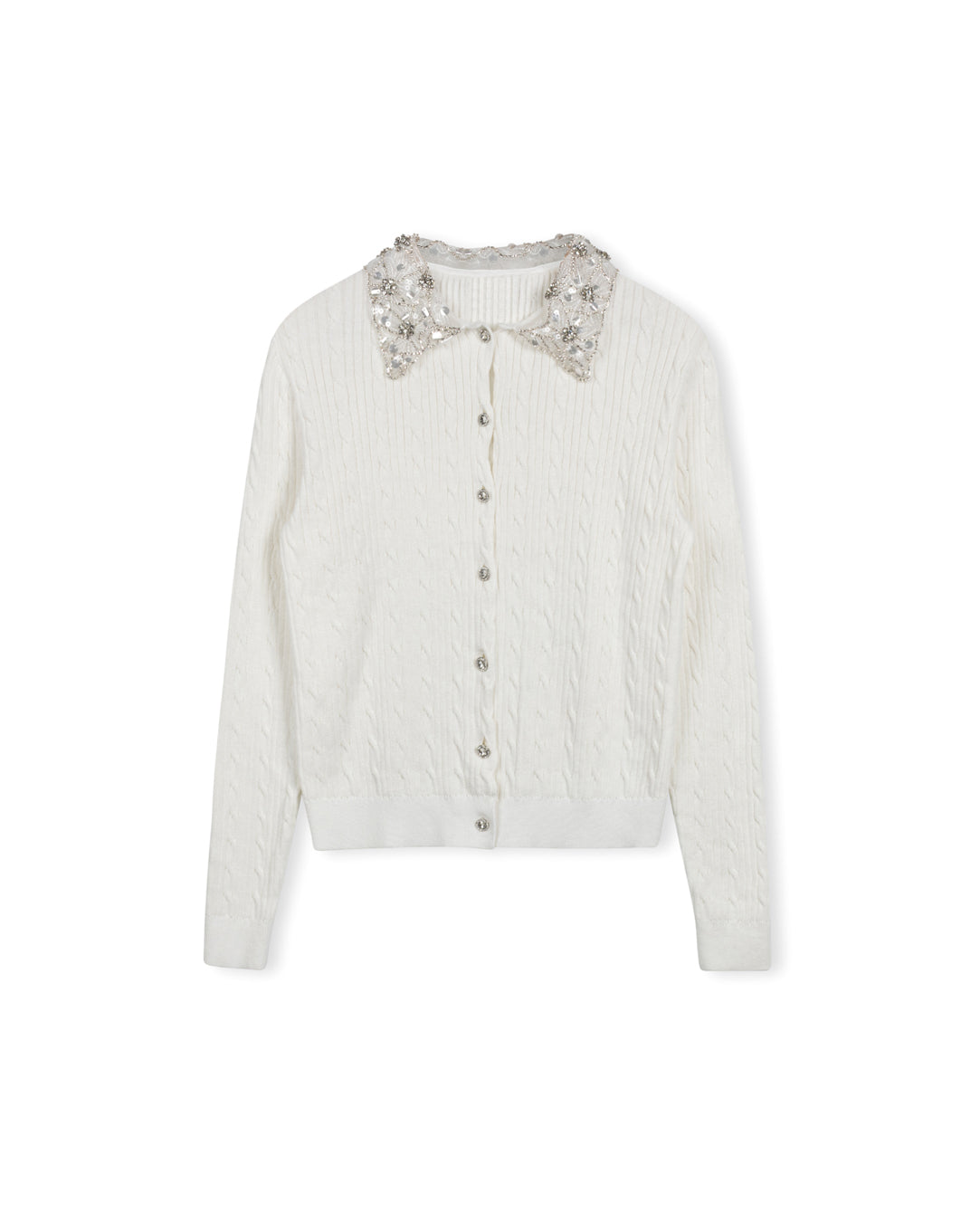 Sequined Collar Knit Top