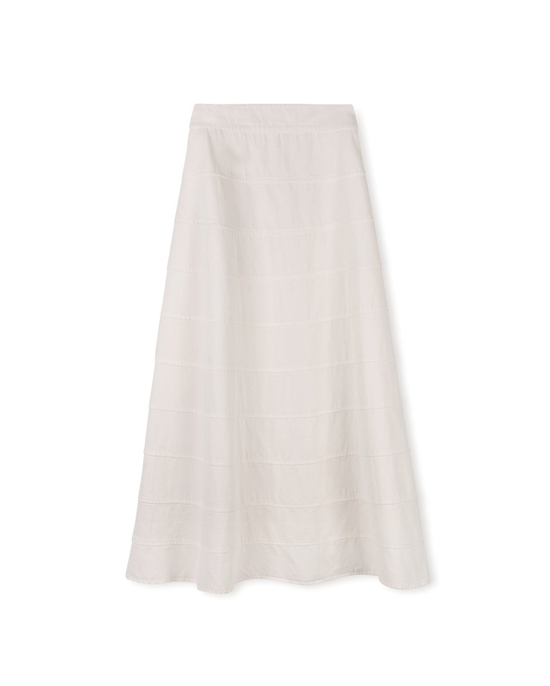 Tiered Chambray A-line Skirt W-17438