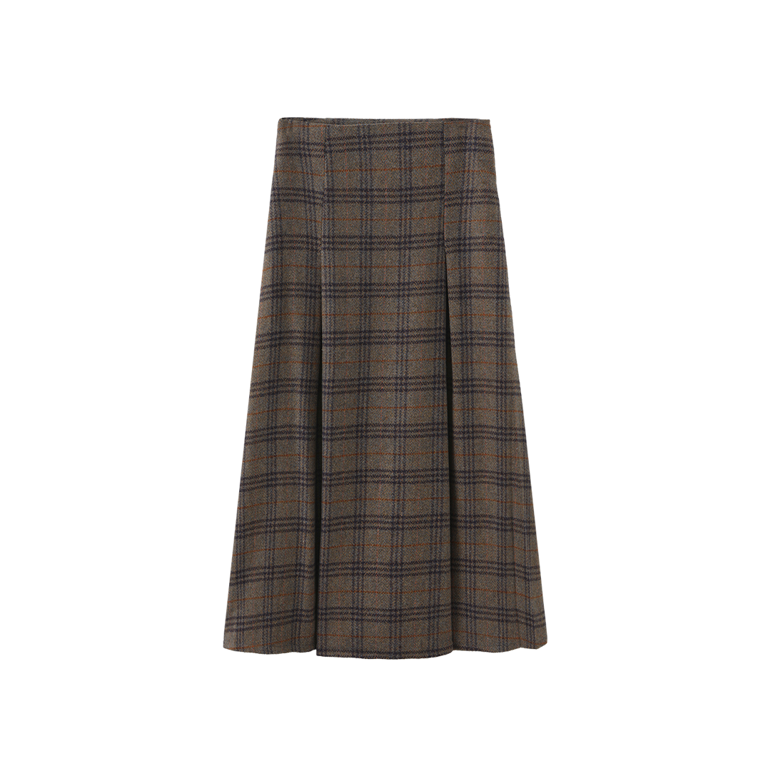 Plaid Straight Fly Skirt