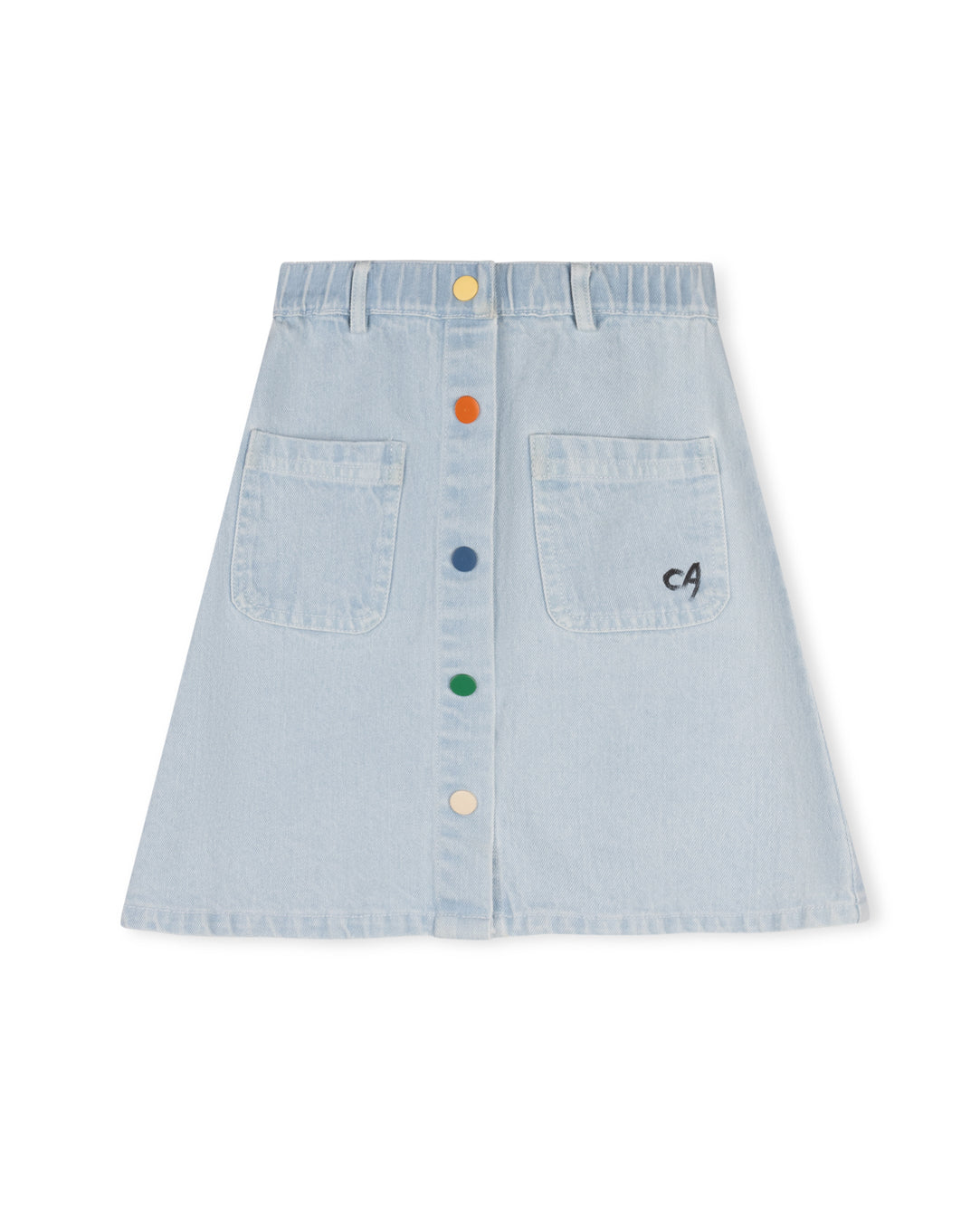 Denim Colored Button Down Skirt C-18896