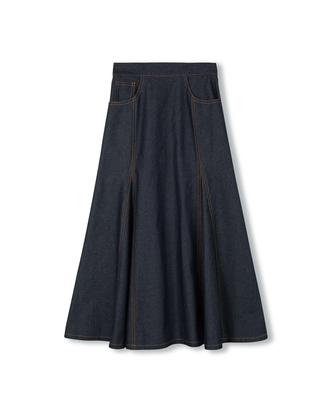 Open Panel Denim Maxi Skirt - Junees