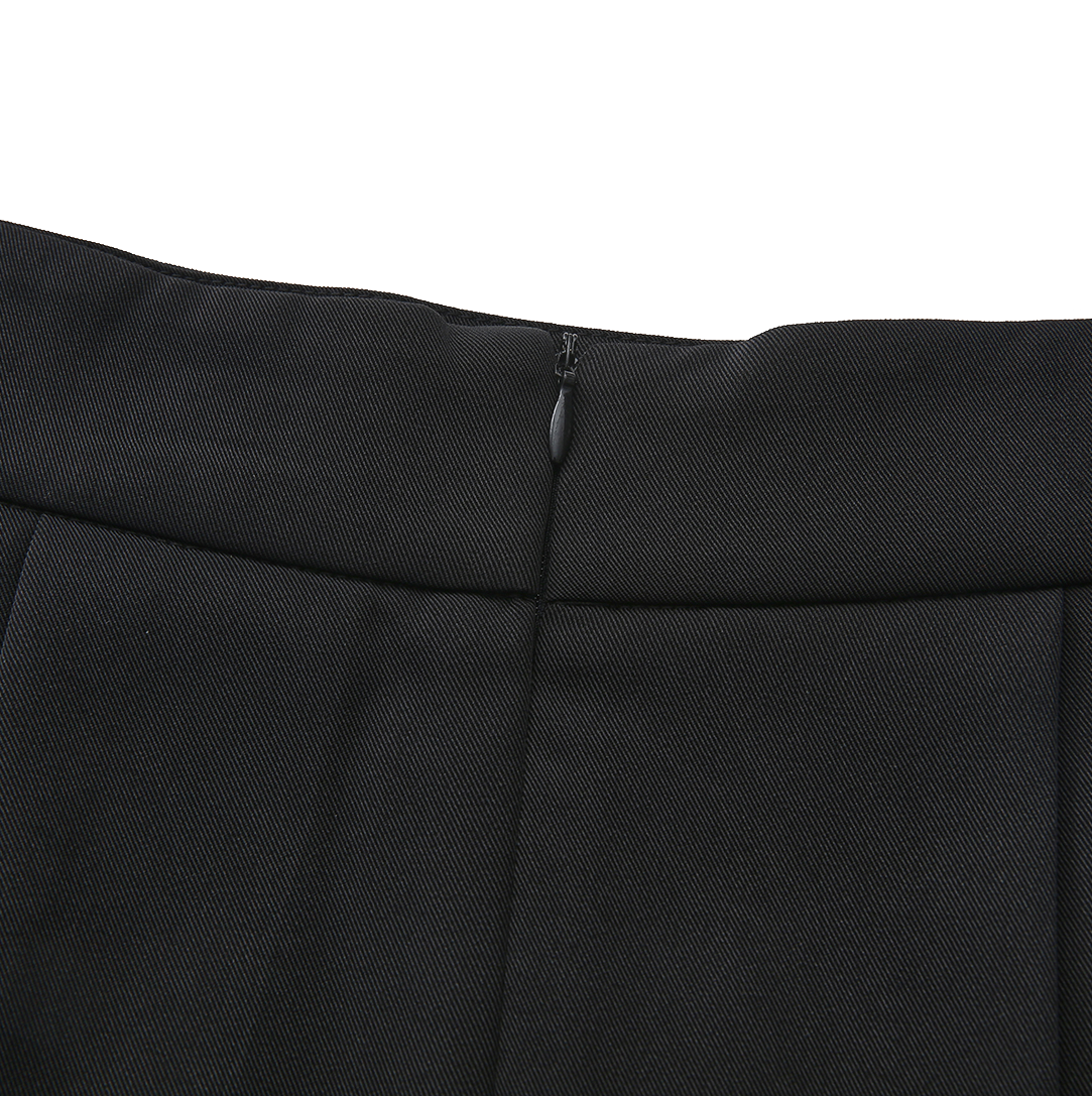 Pleated Black Midi Skirt