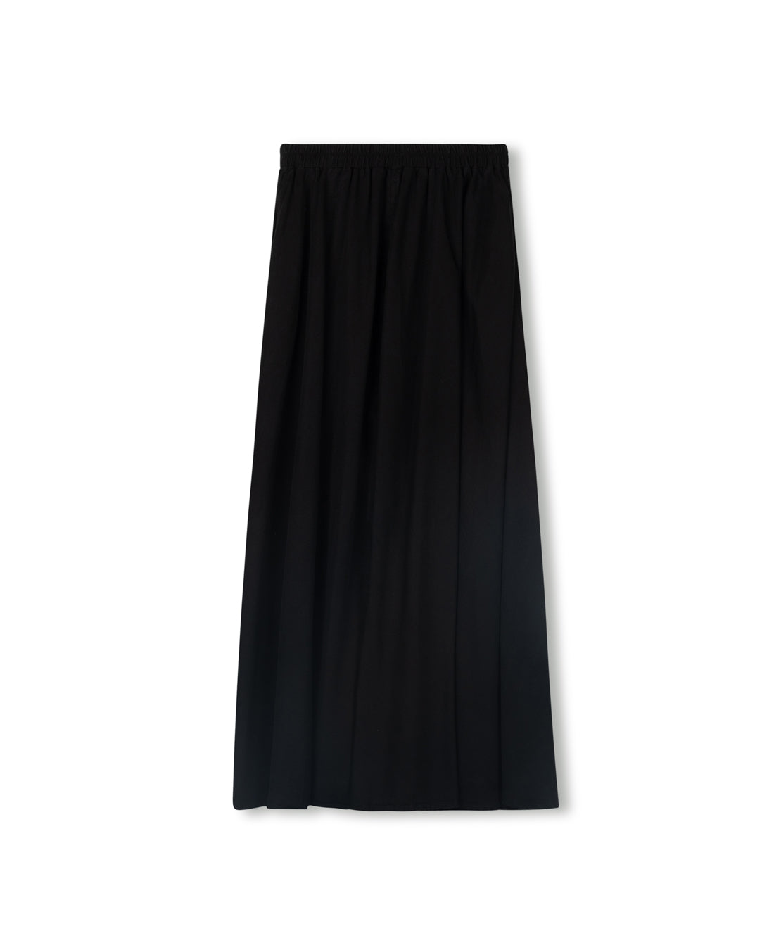 Gathered Elastic Waist Maxi Denim Skirt