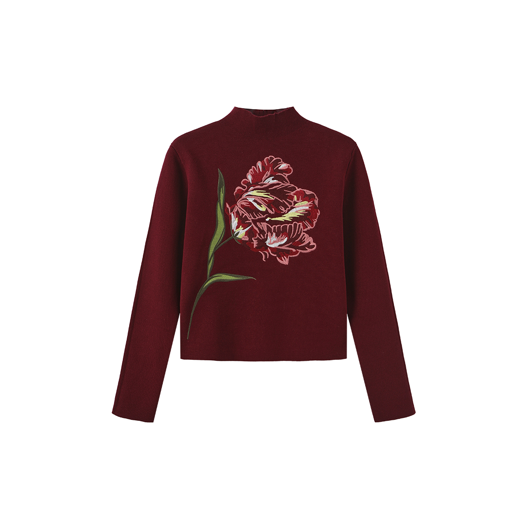 Floral Jacquard Sweater