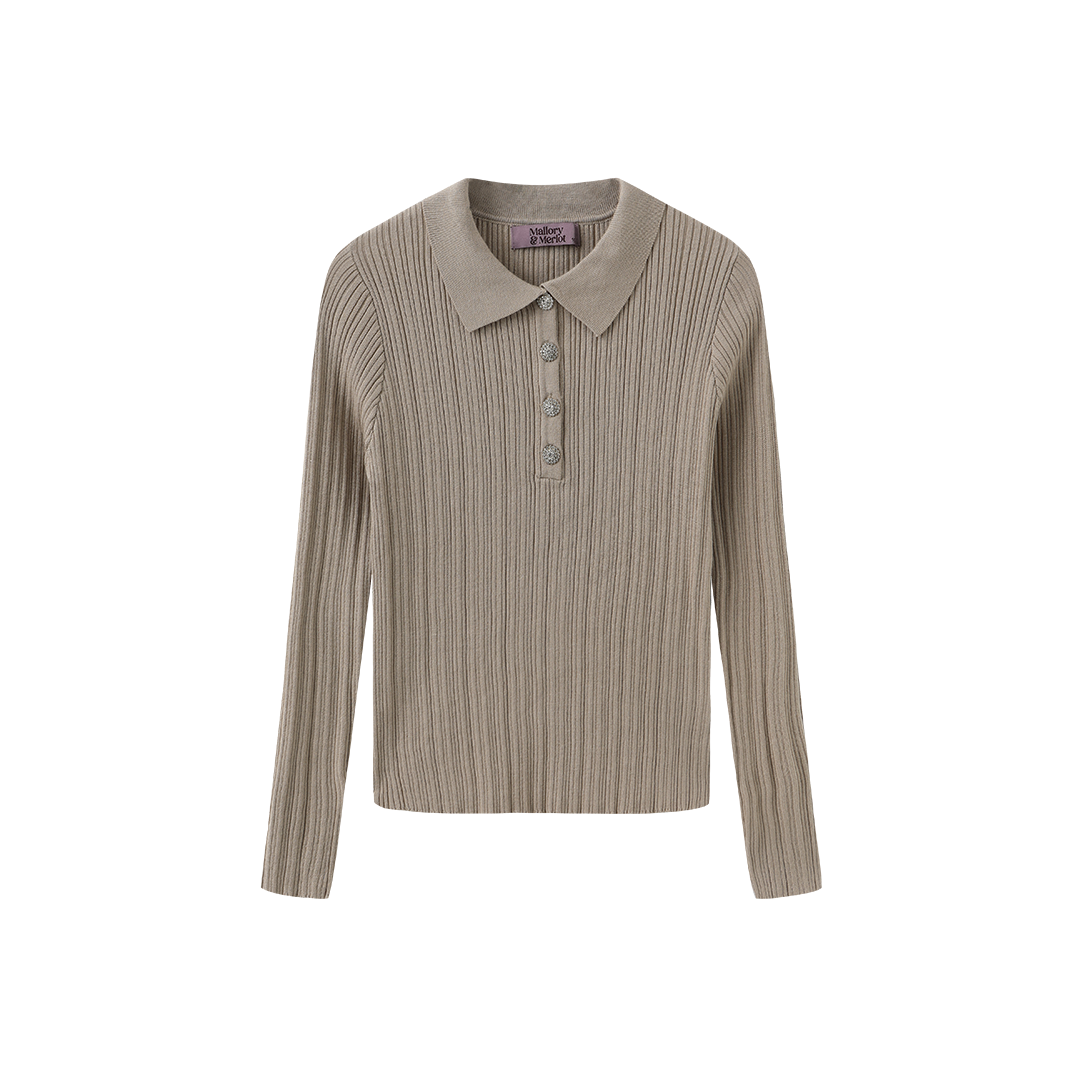 Mica Ribbed Knit Ruffle Collar Sweater