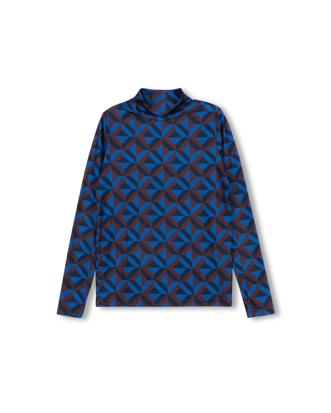 Geometric Print Turtleneck