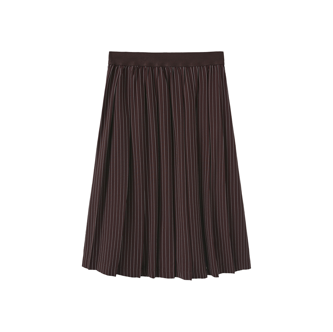 Elastic Waistband Pinstriped Skirt