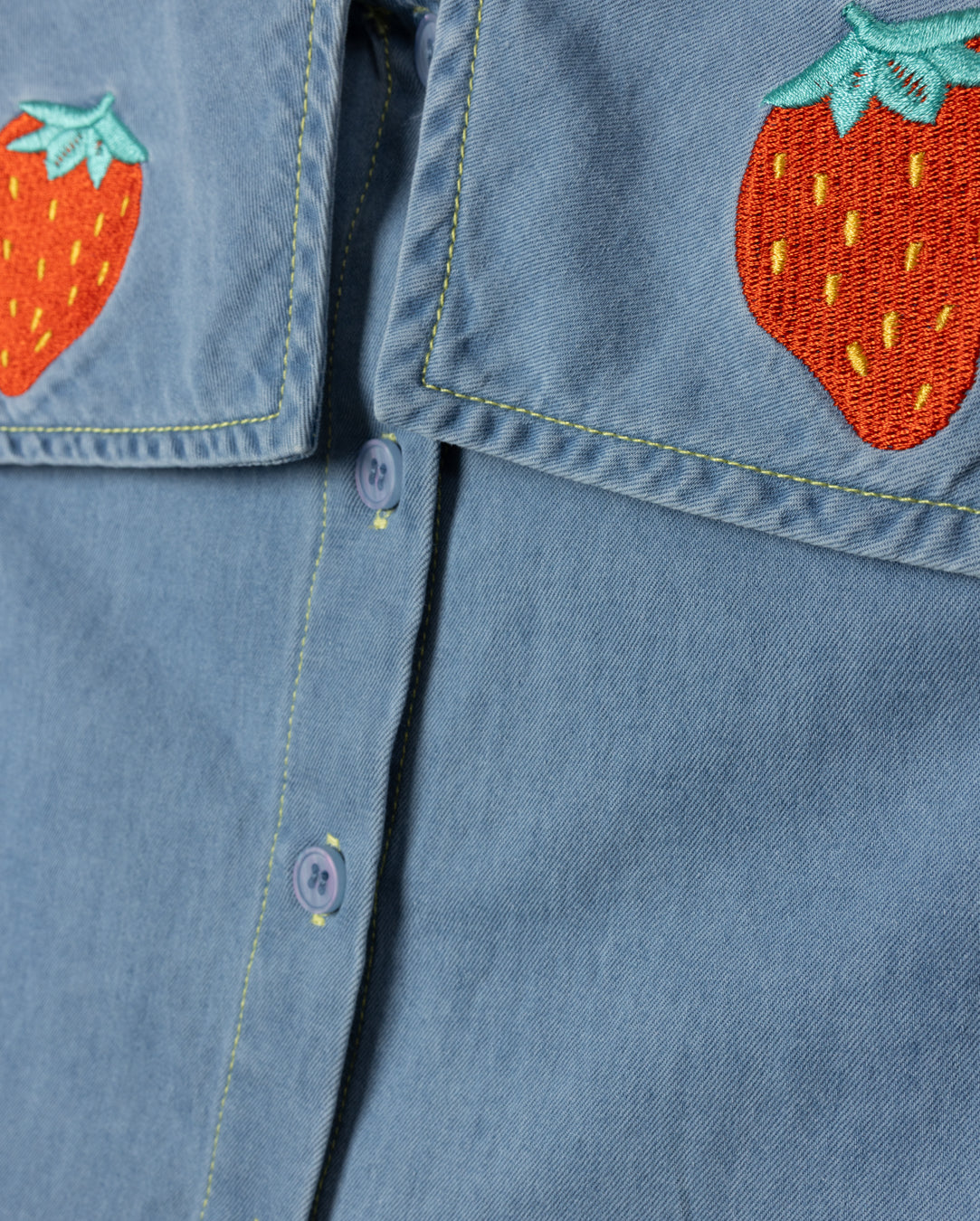 Tate Strawberry Denim Blouse