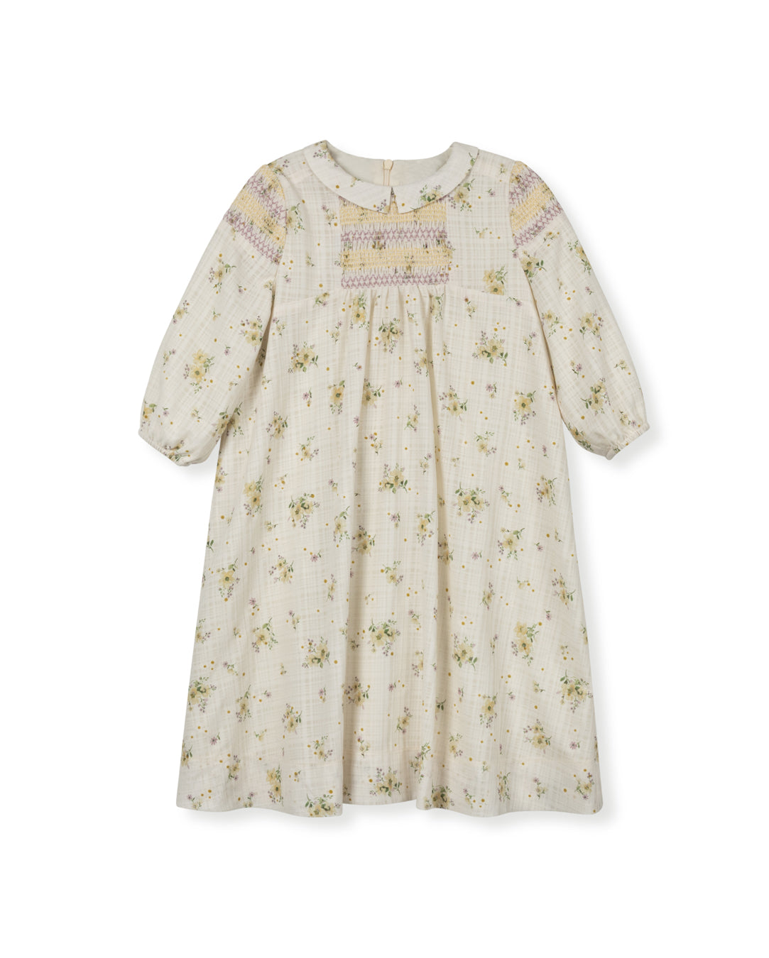 Smocked Printed Swing Dress