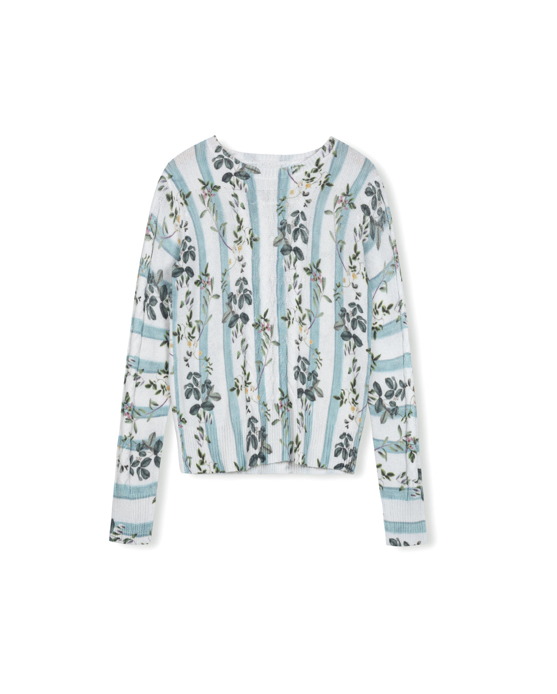 Cable Knit Printed Sweater