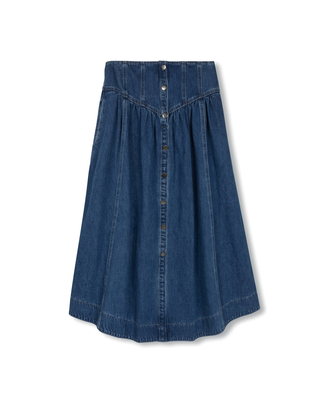 Denim Snap Yolk Skirt