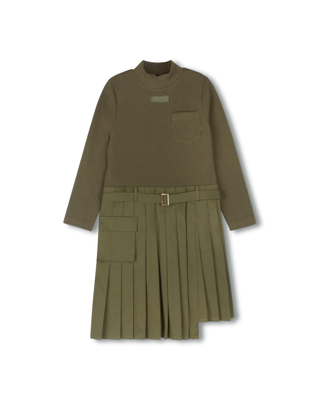 T-shirt And Raincoat Pleated Dress