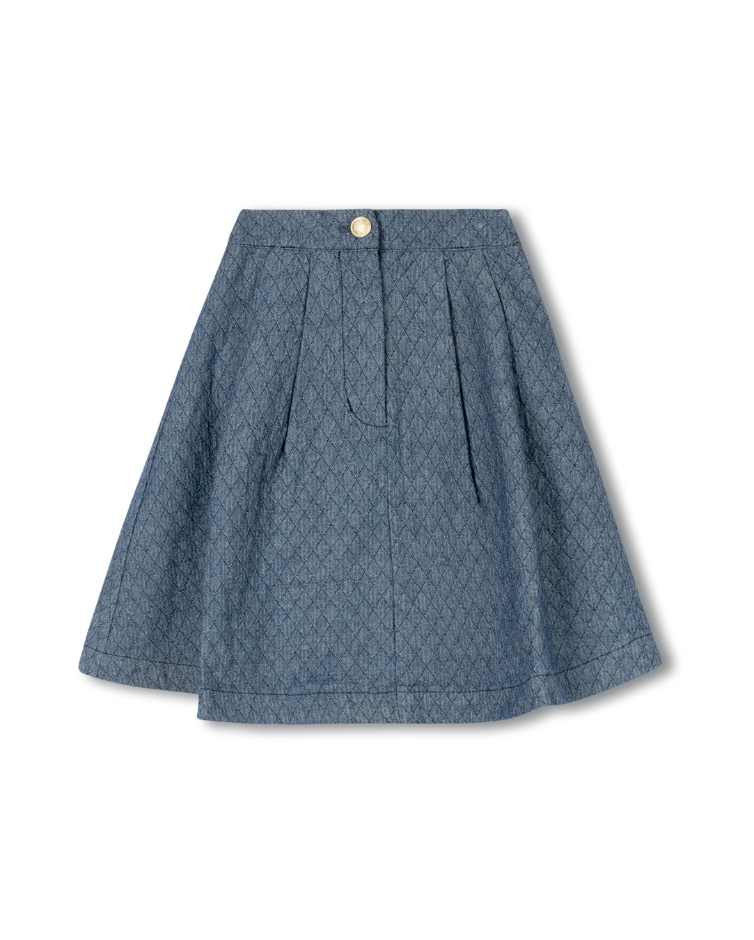 Puffed Denim A-line Skirt