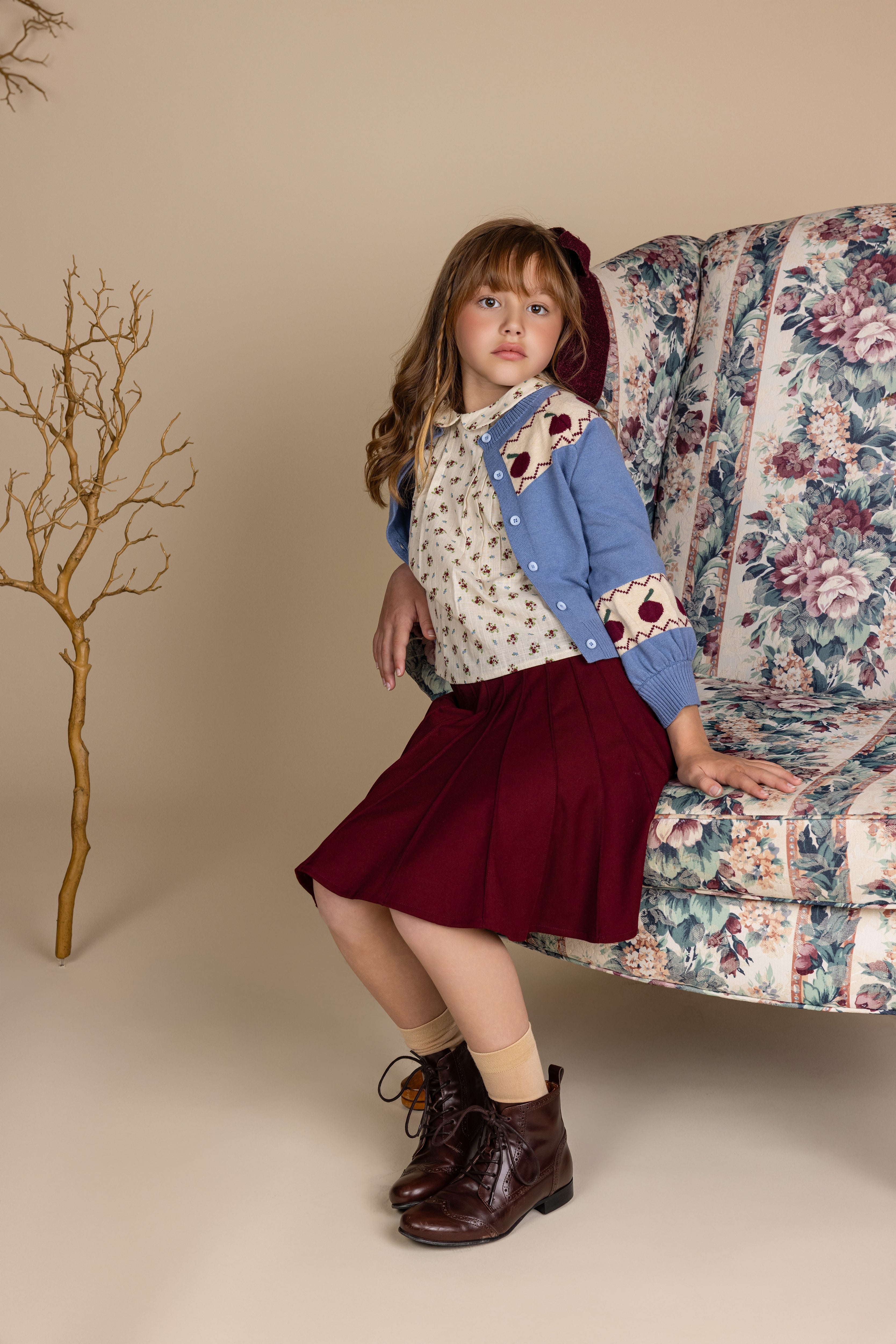 Brady Cherry Print Blouse C-21239