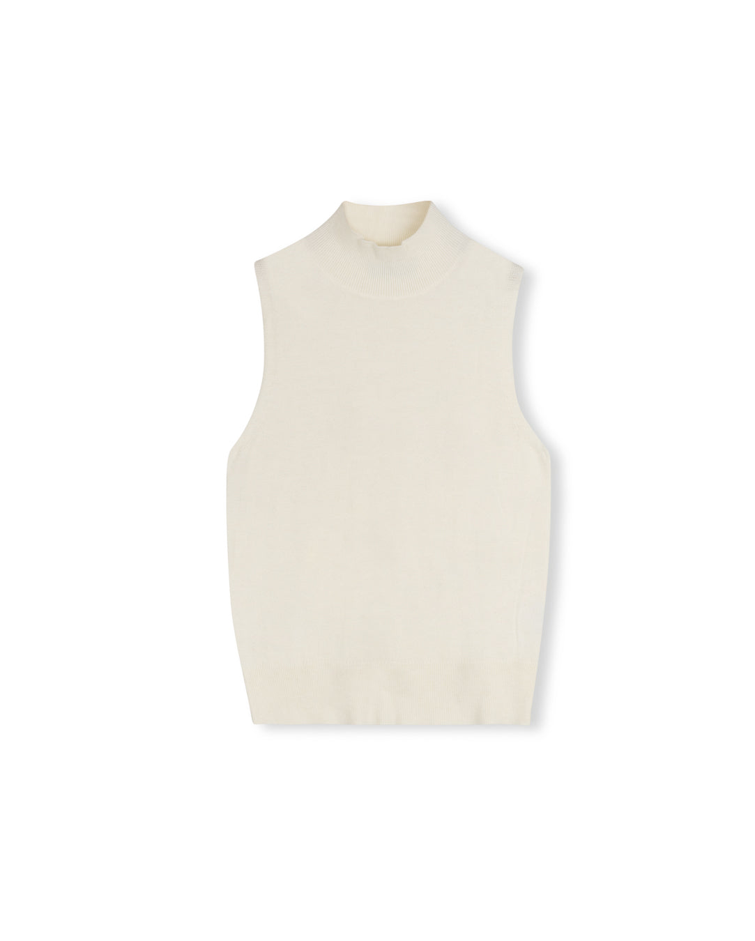 Delray Flat Knit Sleeveless Mock Neck