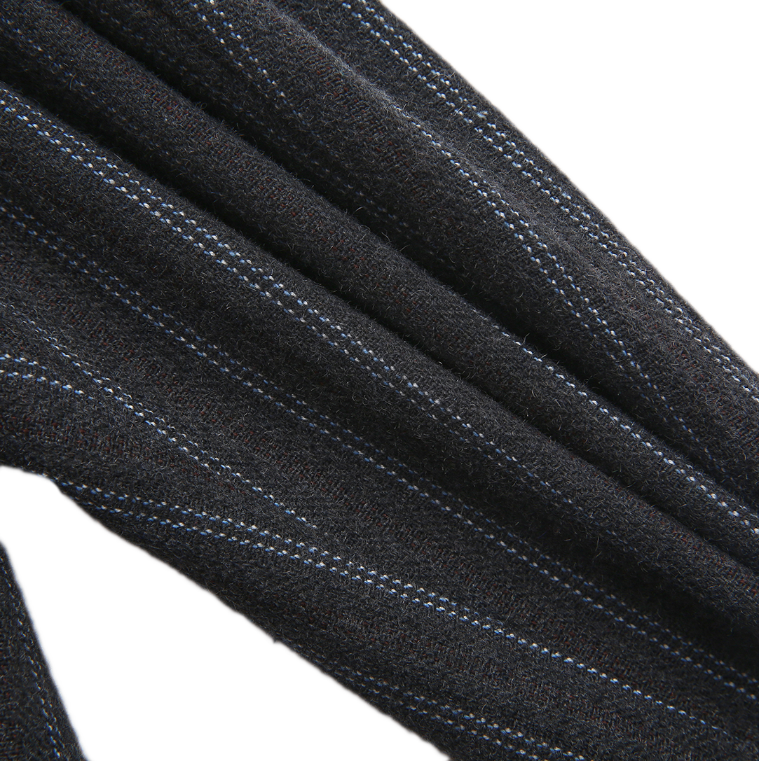 Round Pinstripe Wool Pants
