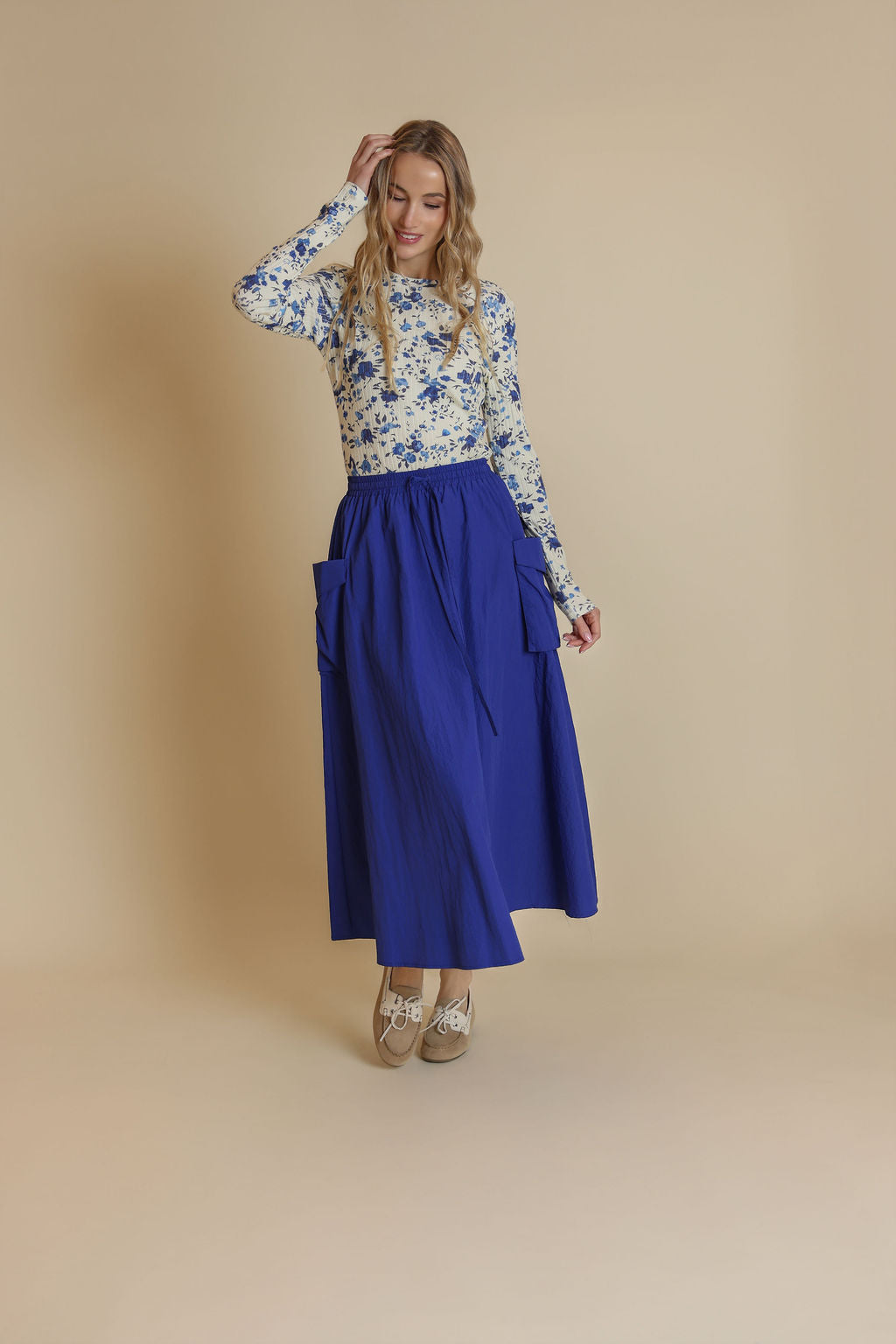 Floral Printed Ribbed Tee